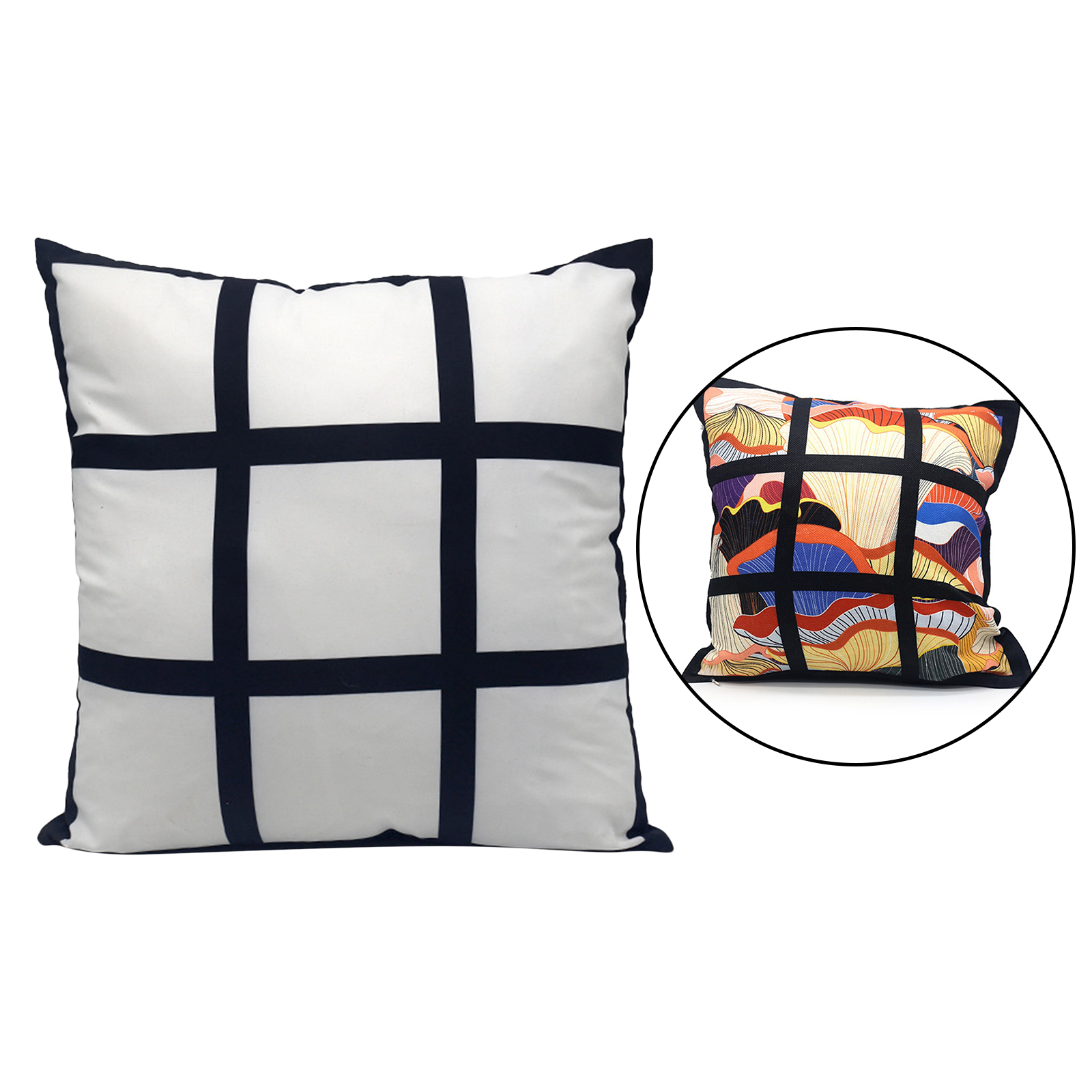 Sublimation Blanks Polyester Panel Pillow Case Sofa Chair Cushion Cover Home Decor 40x40cm