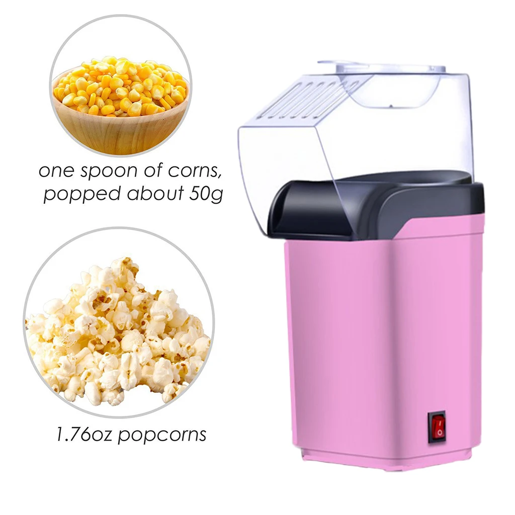 Small Home Hot Air Popcorn Popper Maker Machine, Easy to Clean & Operate, Low-Calorie & Fat-Free