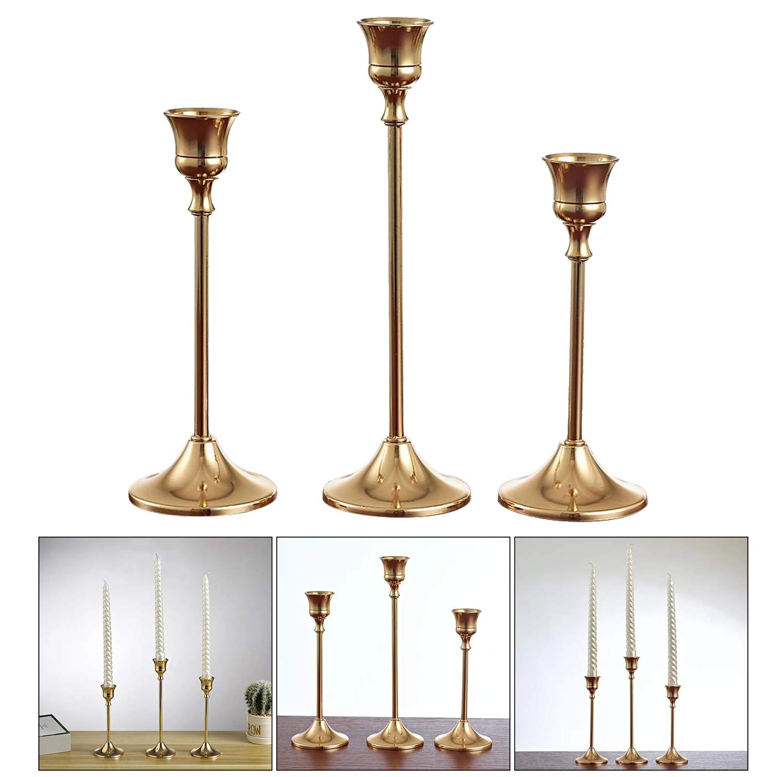 Metal Candle Holders Gold Candlestick Centerpieces Candelabra Centerpieces for Table Wedding Christmas Decoration