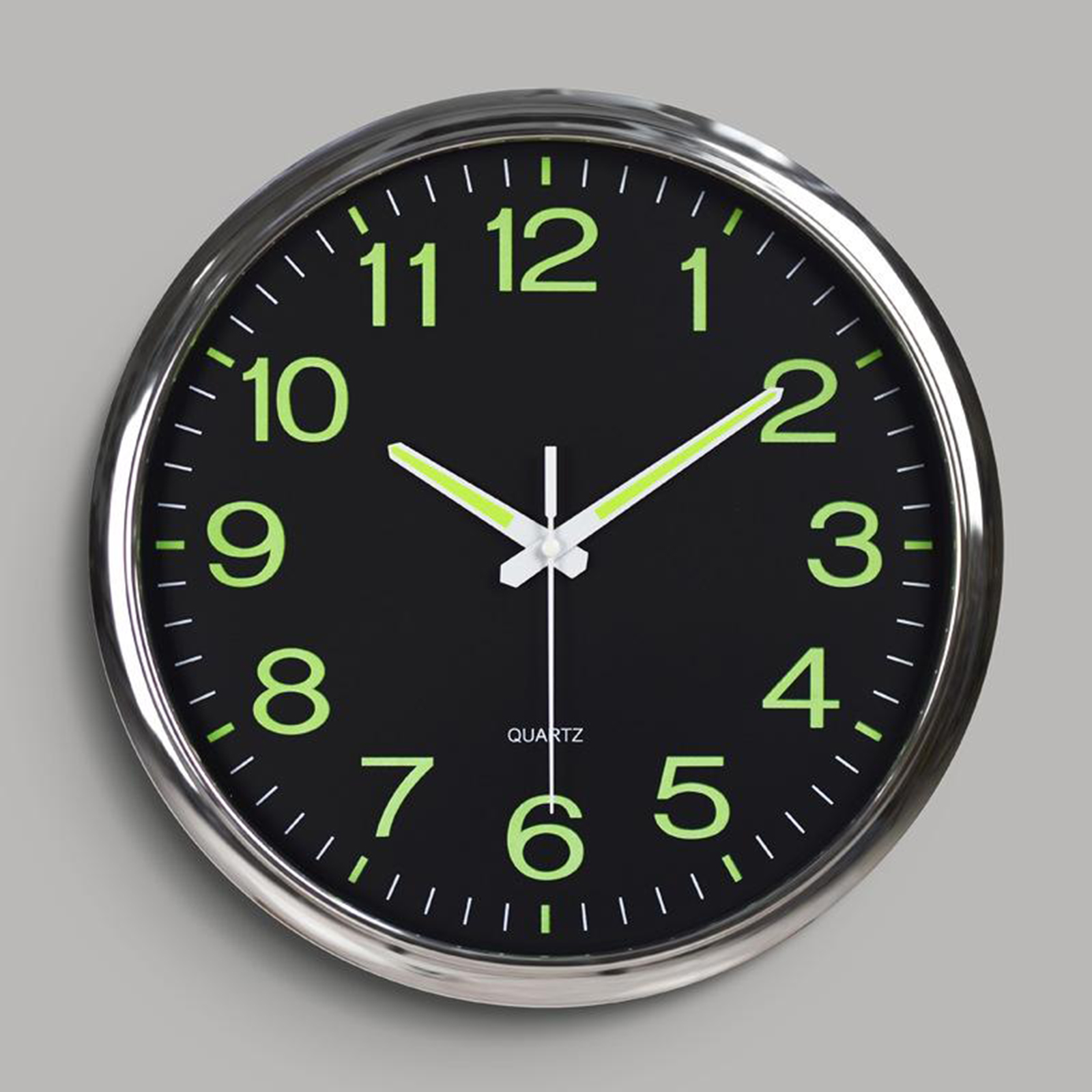 Wall Clock Glow In The Dark Silent Quartz Indoor Outdoor Luminous Decors 12inch