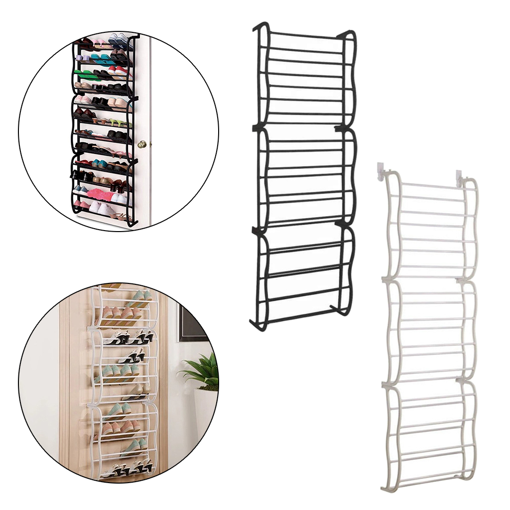 36-Pair Over-the-Door Shoe Rack Hanging Storage Organizer Shelf for Bedroom Dorm, Space Saving Solution for Small Places