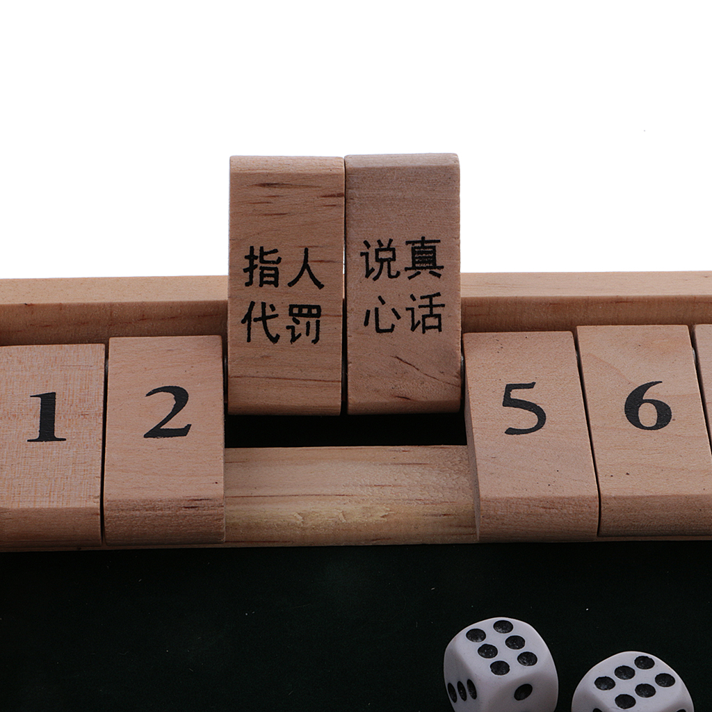 Wooden Number Drinking Game Board Game Shut the Box Set with Dices Adult Party Bar Wine Game Supplies Puzzle Game Kids Gift