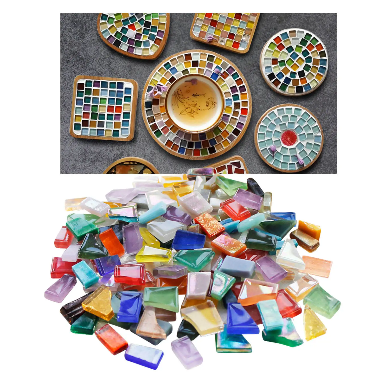 1kg Mosaic Tiles,Glass Tiles,Crystal Mosaic Glass Pieces Bulk Square Glitter Crystal Mosaic Tiles for Home Decoration