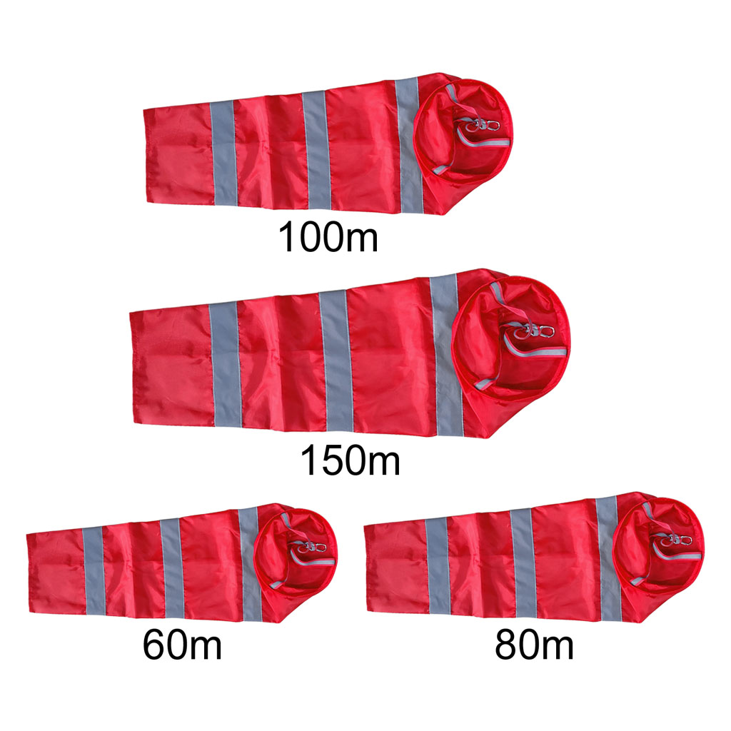 60/80/100/150CM Reflective Belt Windsock Outdoor Ripstop Wind Sock Bag