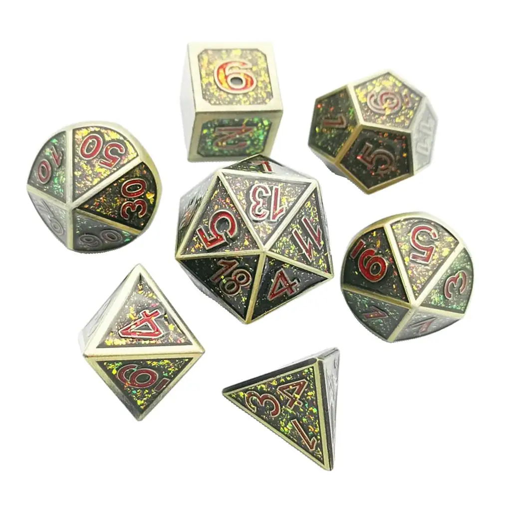 Set of 7pcs Multi-sided Numeral Dice Set for Role Play Party Game Toys