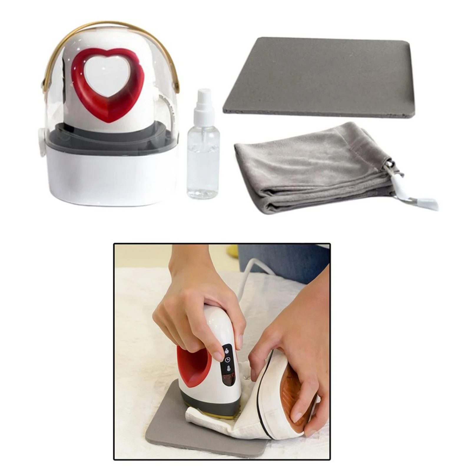 Heart Shape Mini Easy Heat Press with Storage Bag Heating Transfer for Shoes Hats Small HTV Vinyl DIY Projects Heart Shape Mini Easy Heat Press with Storage Bag Heating Transfer for Shoes Hats Small HTV Vinyl DIY Projects