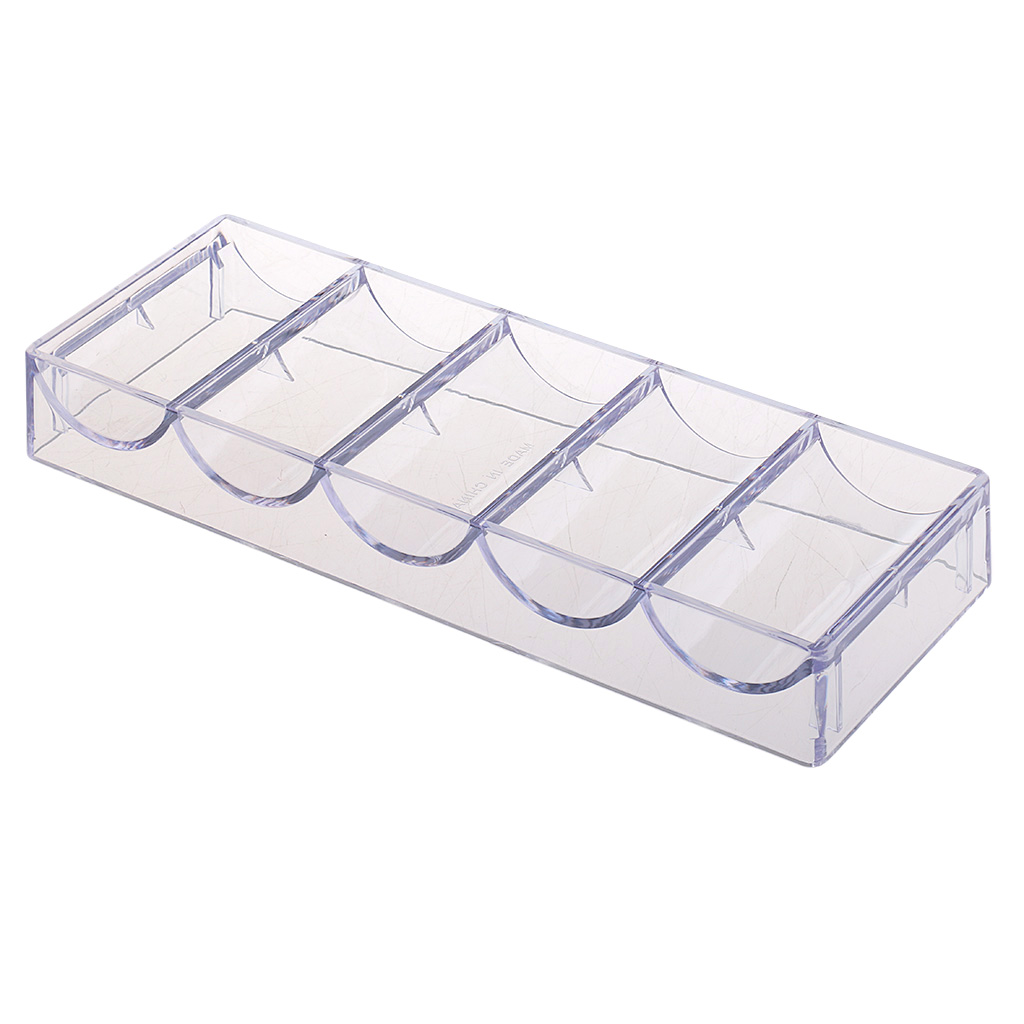 Acrylic Poker Chip Tray Case Container Stackable Professional Casino Game