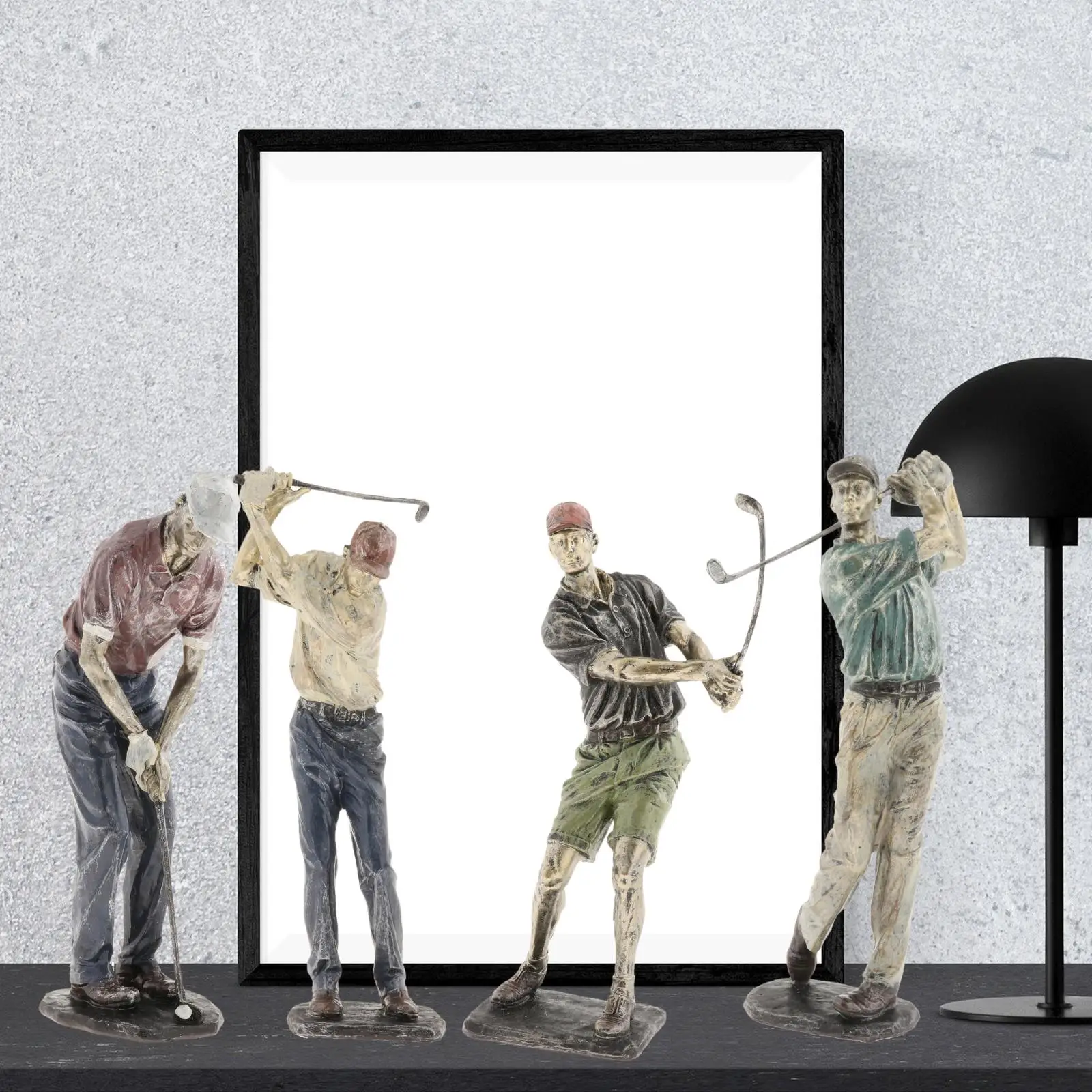 Decorative Man Golfer Statue Ornament Handcrafts Sculpture Swinging A Golf Sport Club Shelf Bookcase Decor Gift Collectible
