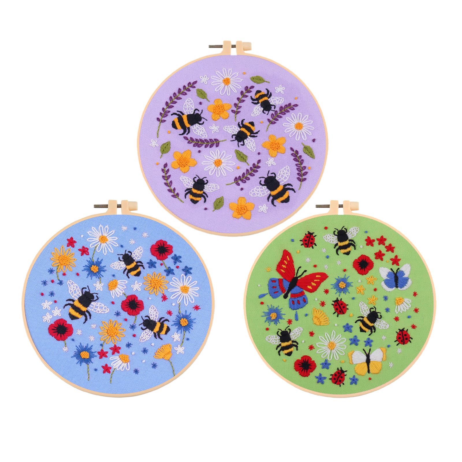 Stamped Embroidery Cross Stitch Kit Flower Patterned Cloth Sewing Wall Decor