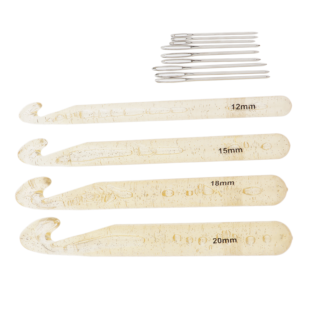 Huge Crochet Hook Set,9 Pieces Large-Eye Blunt Needles,12mm-20mm Large Size Yarn
