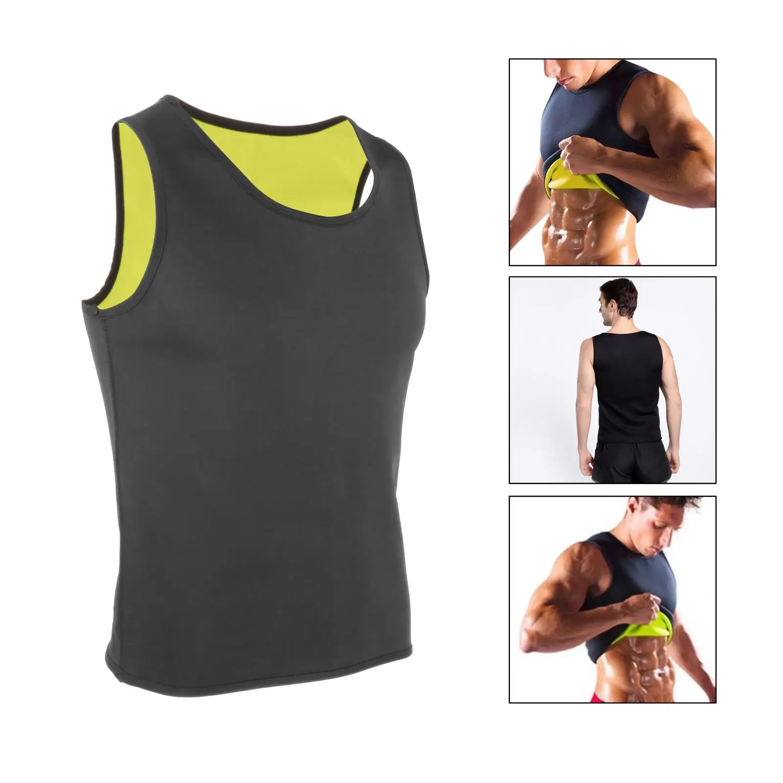 Men Sauna Vest Sweat Tank Top Waist Trainer Slimming Fintness Gym Underwear