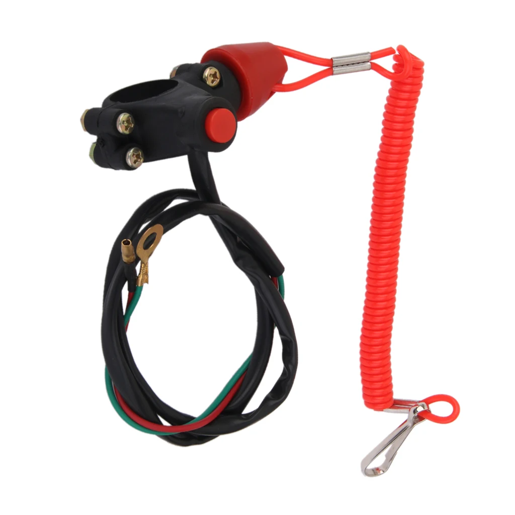 Engine Stop Kill Button Switch Tether Lanyard Assembly for ATV