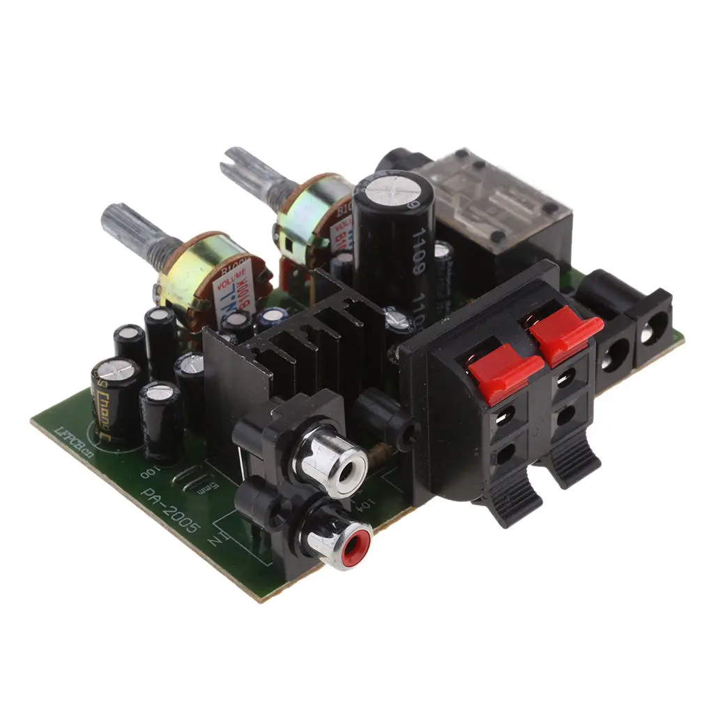 12V Power TDA2005 Dual Channel Digital Amplifier Board Microphone Stand