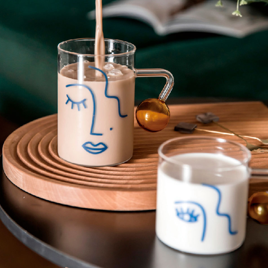 Glass Mug Home Office Hot Cold Coffee Milk Juice Latte Water Drinking Cup