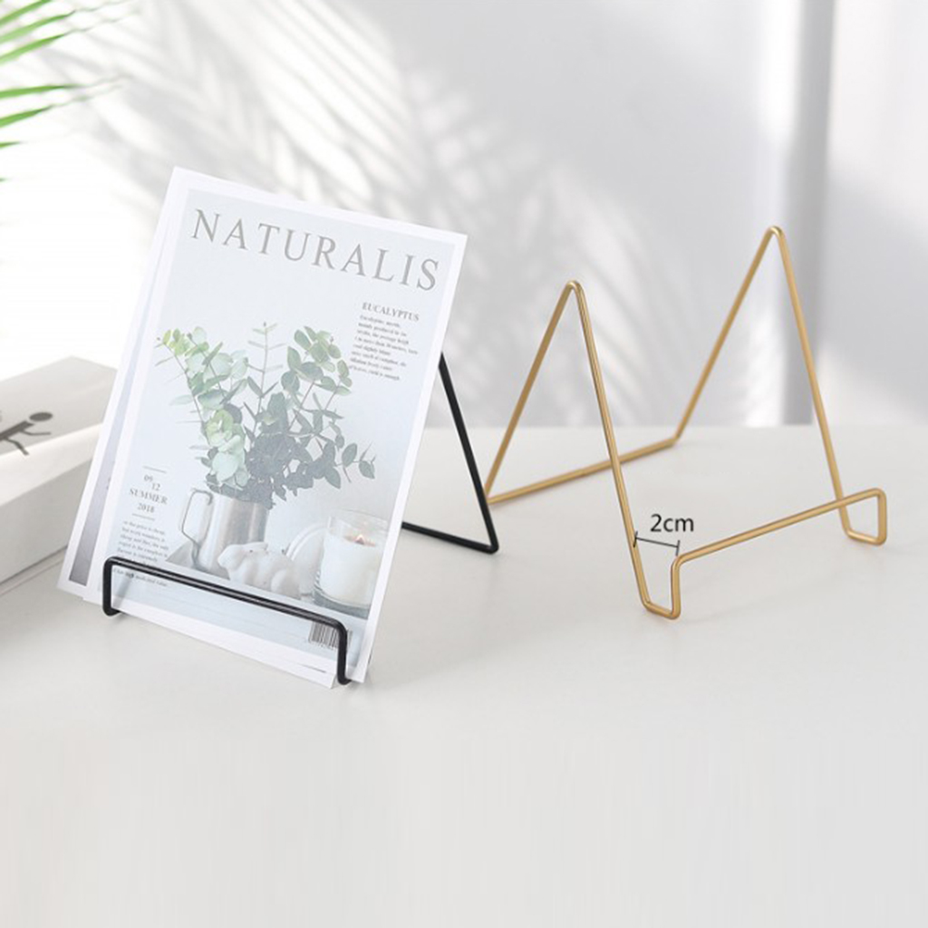 1 Piece Of Retro Metal Geometry Tabletop Storage Bookrack Mobile Magazine Rack Holder Simplicity Fashion