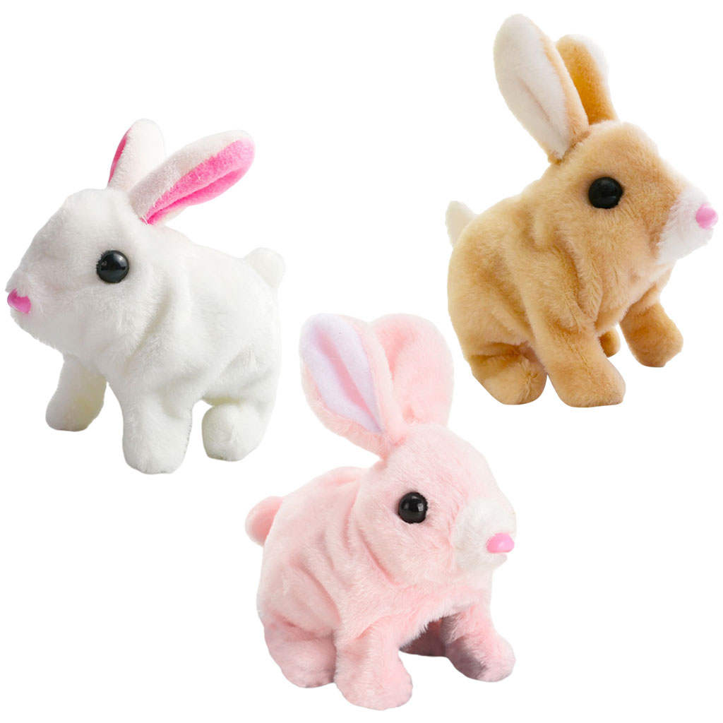 Battery Operated Rabbit Toy, Flurfy Plush Bunny Robot for Gift Bedtime Kids Girls Boys