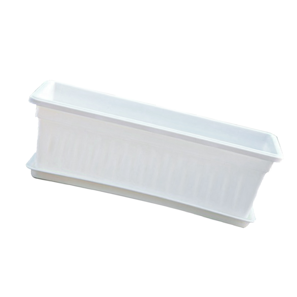 7 Types Resin Succulent Pot Planter with Tray Desk Decoration Rectangular Garden Herb Trough Box Office Decoration Home Decor