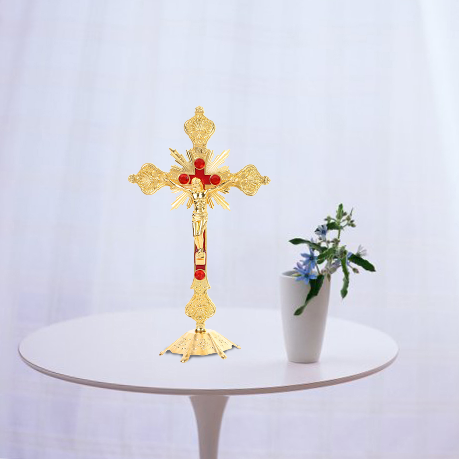 Antique Catholic Figurines Crucifix Jesus Christ Cross Wall Decoration