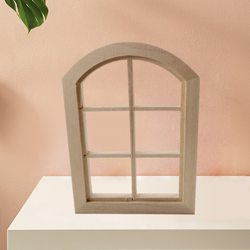1/12 Dollhouse Miniature Unpainted 6 Panel Window Model Decor Accessories