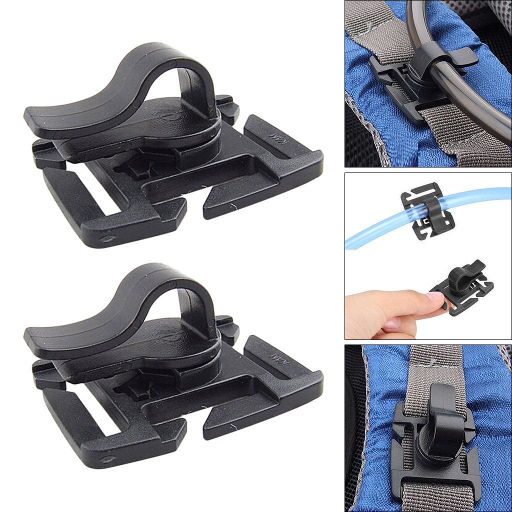 2pcs Drink Tube Clip Water Pipe Hose Clamp Backpack Webbing Buckle Outdoor Camping Hydration Bladder Clip