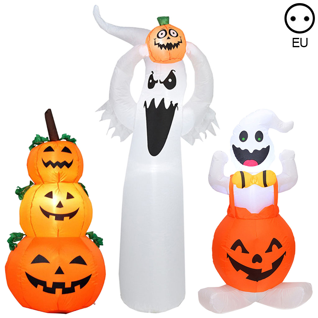 120cm Halloween Decorations Inflatable Ghost Pumpkin LED Light Outdoor Terror Scary Props Inflatable Toy Haunted House Supplies