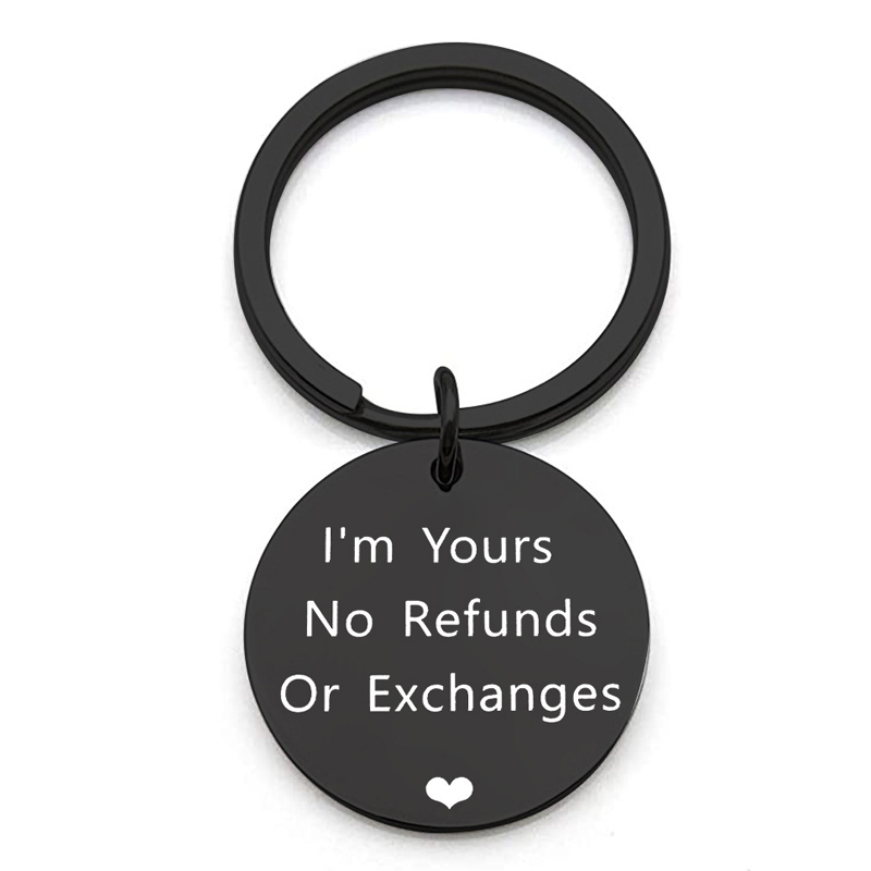 �I'm Yours No Refunds“-Schlüsselanhänger, Jubiläumsgeschenke, Schlüsselanhänger für Freund, Ehemann, Valentinstag, Paar, Geschenk von Freundin, Ehefrau – Detail 2