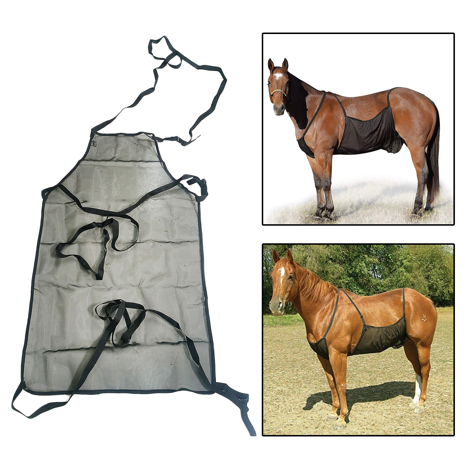 Adjustable Horse Fly Sheet Belly Guard Net Protection Blanket Rug, Total Protection, Comfortable, Breathable and Scratch-Proof