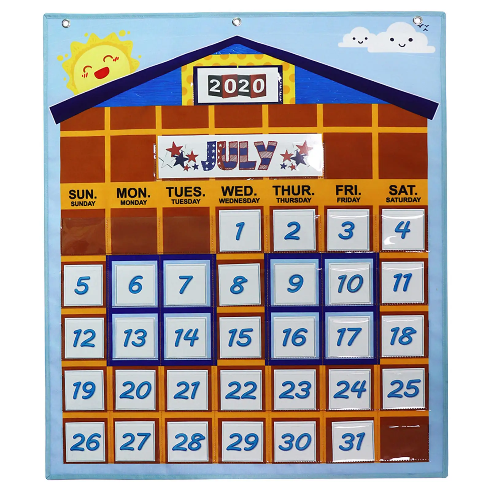 Monthly Wall Calendar Hanging Bag convenient Learning Tool Educational for Teaching Office