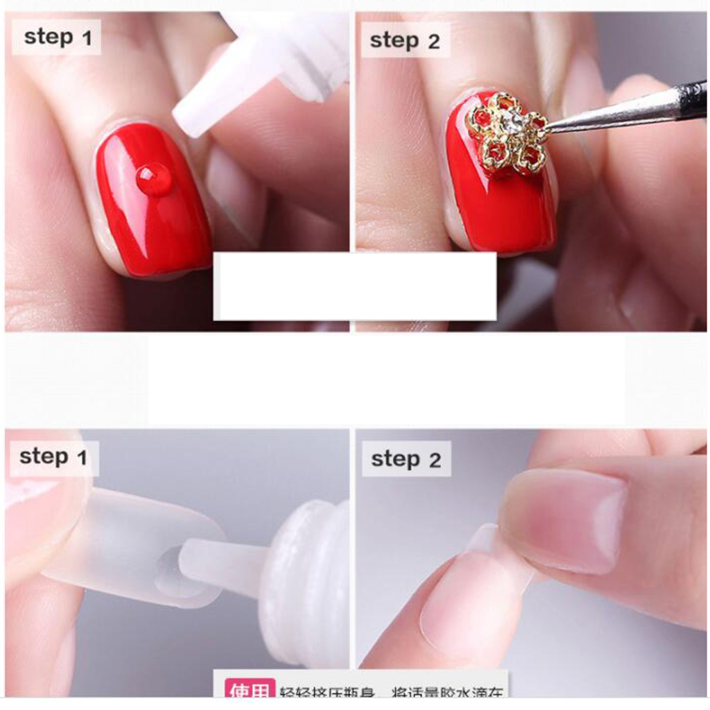 Nail Gel5 Bottles 3g Nail Glue Clear Strong Adhesive Acrylic False Nails Tips DIY Nail Gel