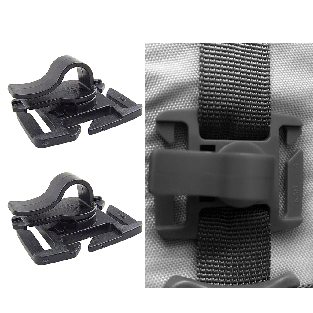 2pcs Drink Tube Clip Water Pipe Hose Clamp Backpack Webbing Buckle Outdoor Camping Hydration Bladder Clip