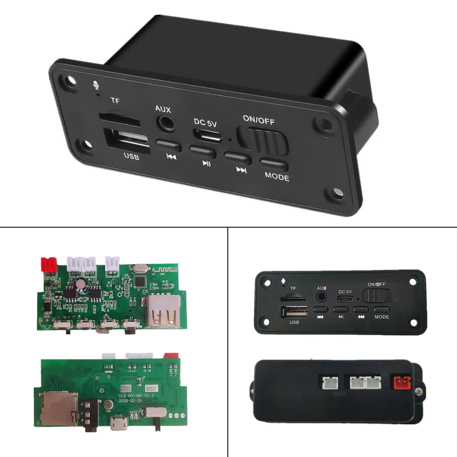 USB Decoder Board Bluetooth Module AUX Input Audio Module with Power Amplifier Support MP3 USB TF Card Function