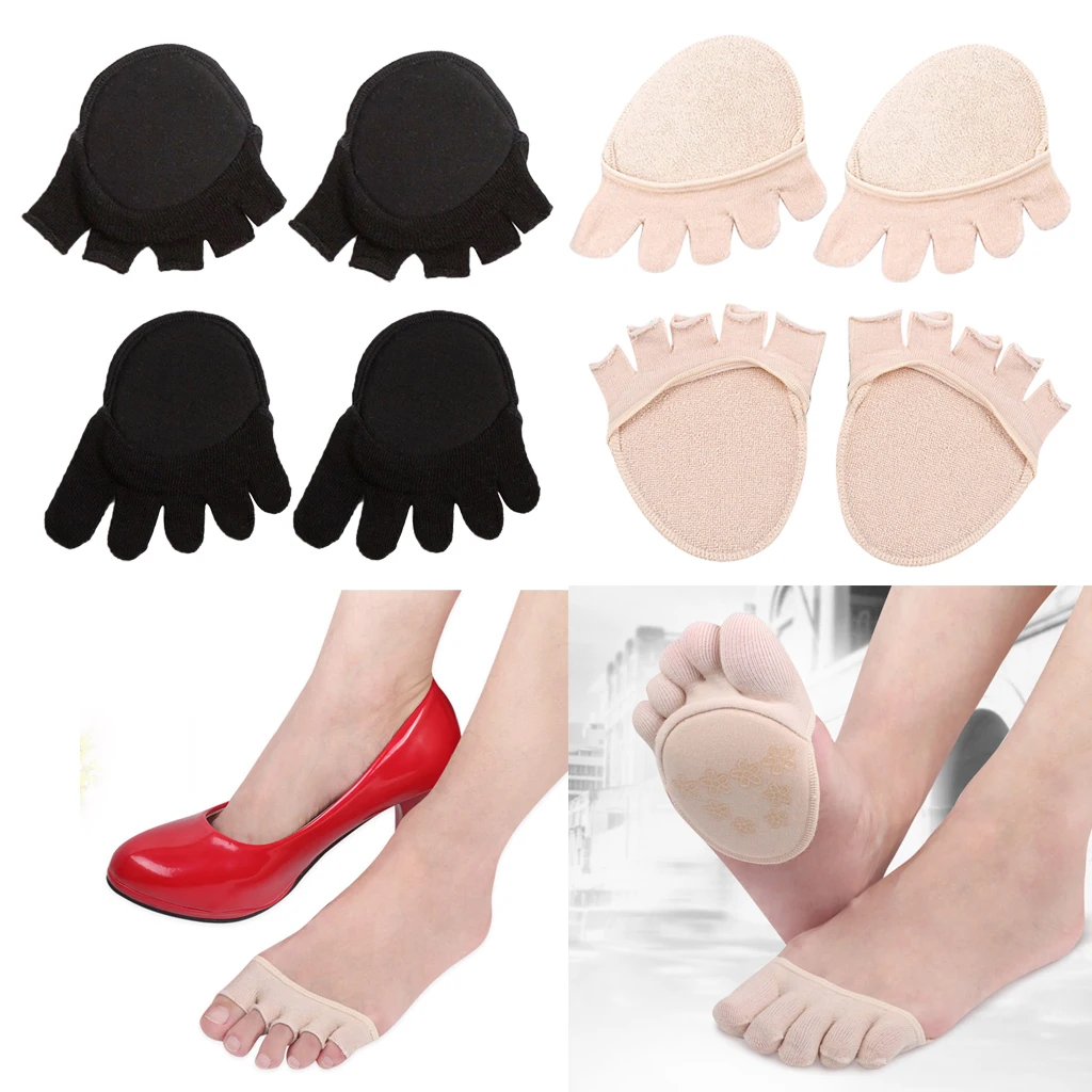 Prettyia Women`s Casual Invisible Non Slip Five-finger Soft Forefoot Socks