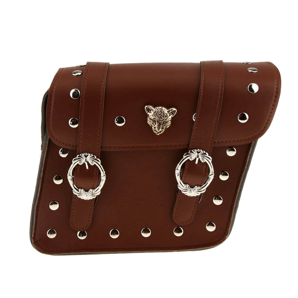 Pair PU Leather Motorcycle Motor Bike Side Saddle Bag Tool Fork Pouch Panniers for Men Women for Harley