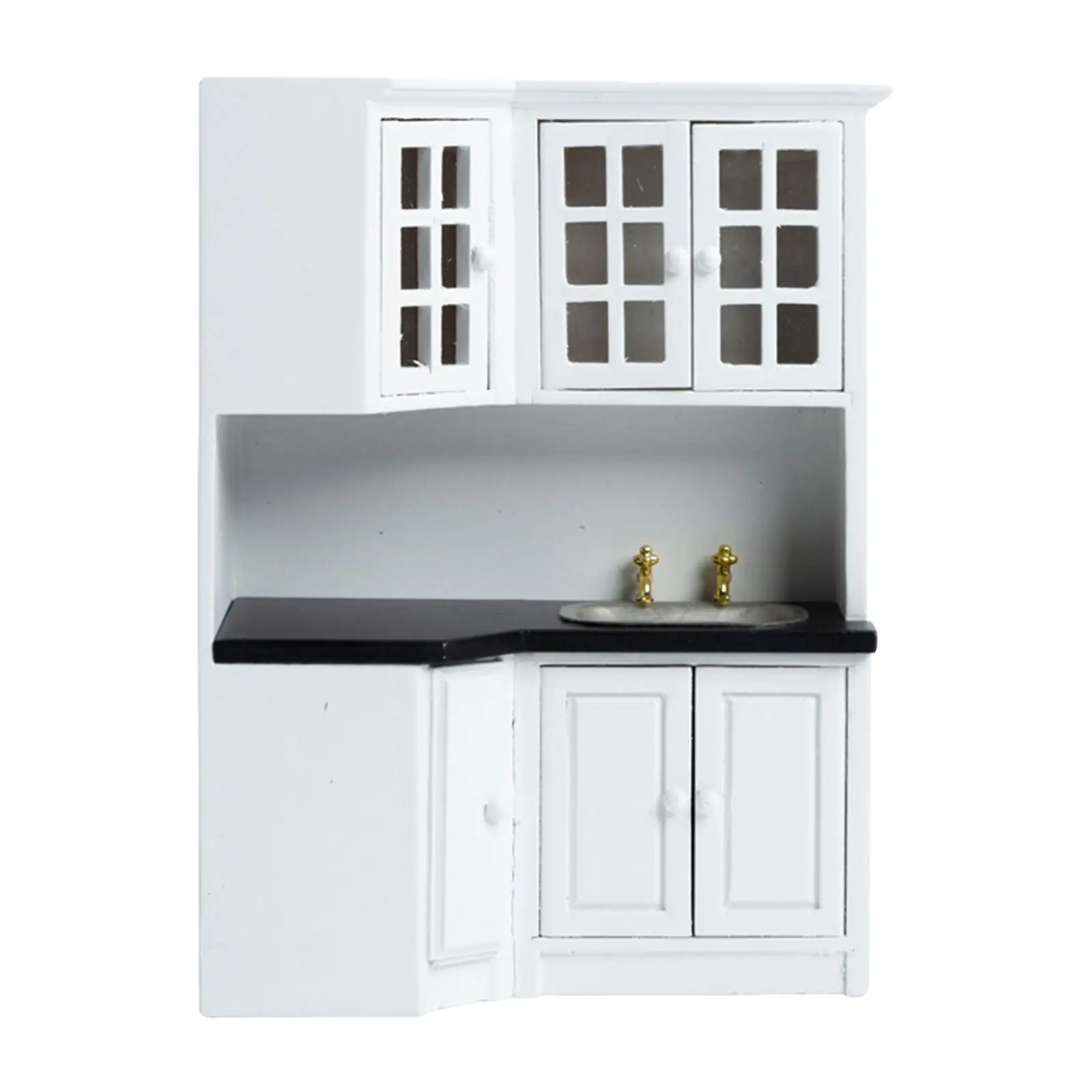 1:12 Realistic Dollhouse Wash Basin Cabinet Bathroom Sink Cabinet for Kitchen Dollhouse Decor