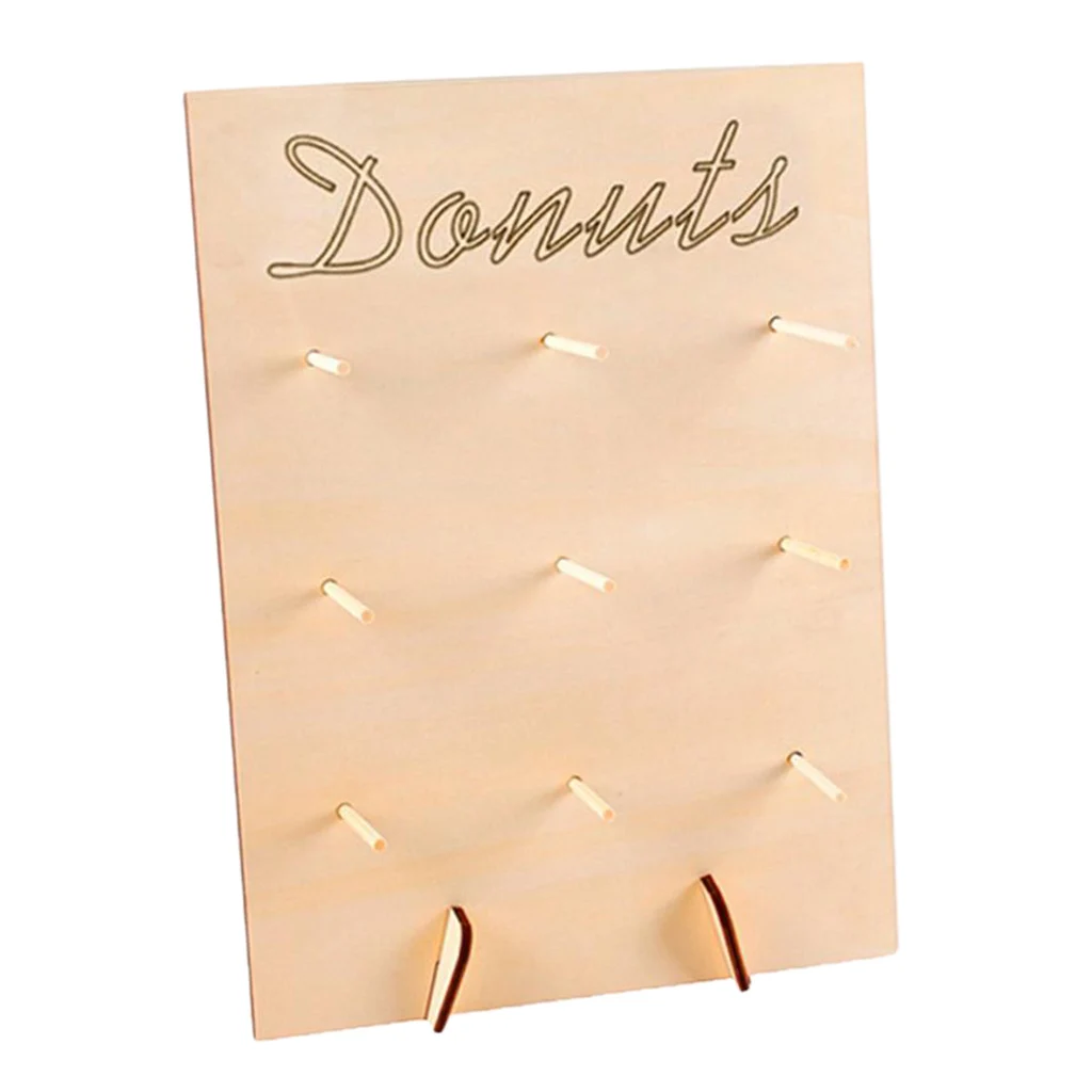 Gender Reveal Party Supplies, DIY Donuts Wall Holder, Wooden Doughnut Stand for Baby Shower Table Decor Home Decorations