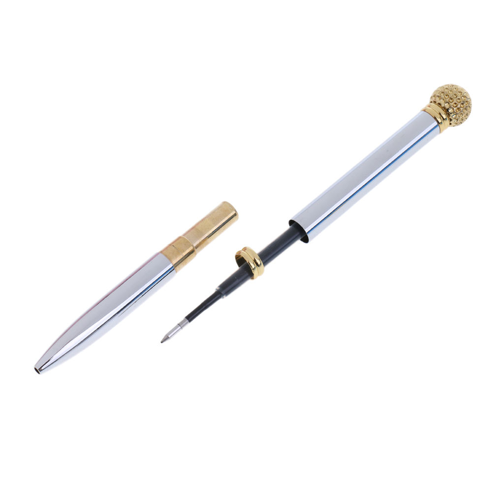 2x Office Ballpoint Pen, Rollerball, Signature Pen with Golf Ball Decoration
