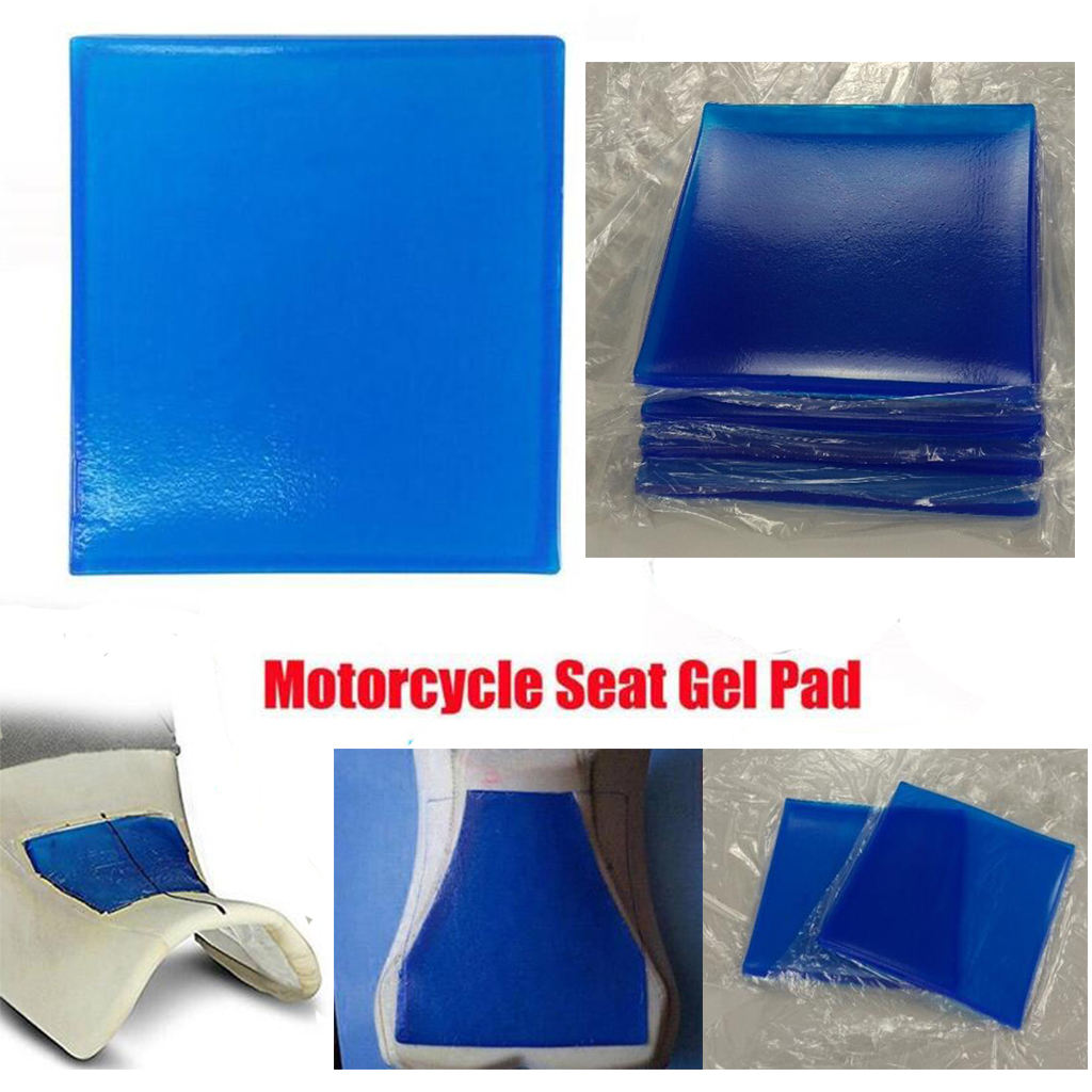 Motorcycle Seat Gel Pad Blue Shock Absorption Mats Cushion Seating 25x25x1cm