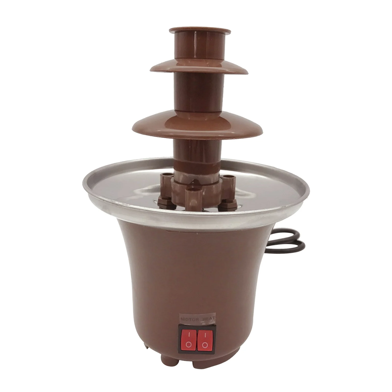 Electirc Chocolate Melt With Heating Fondue Fountain 3 Tier Hotpot for BBQ Sauce Ranch US Plug