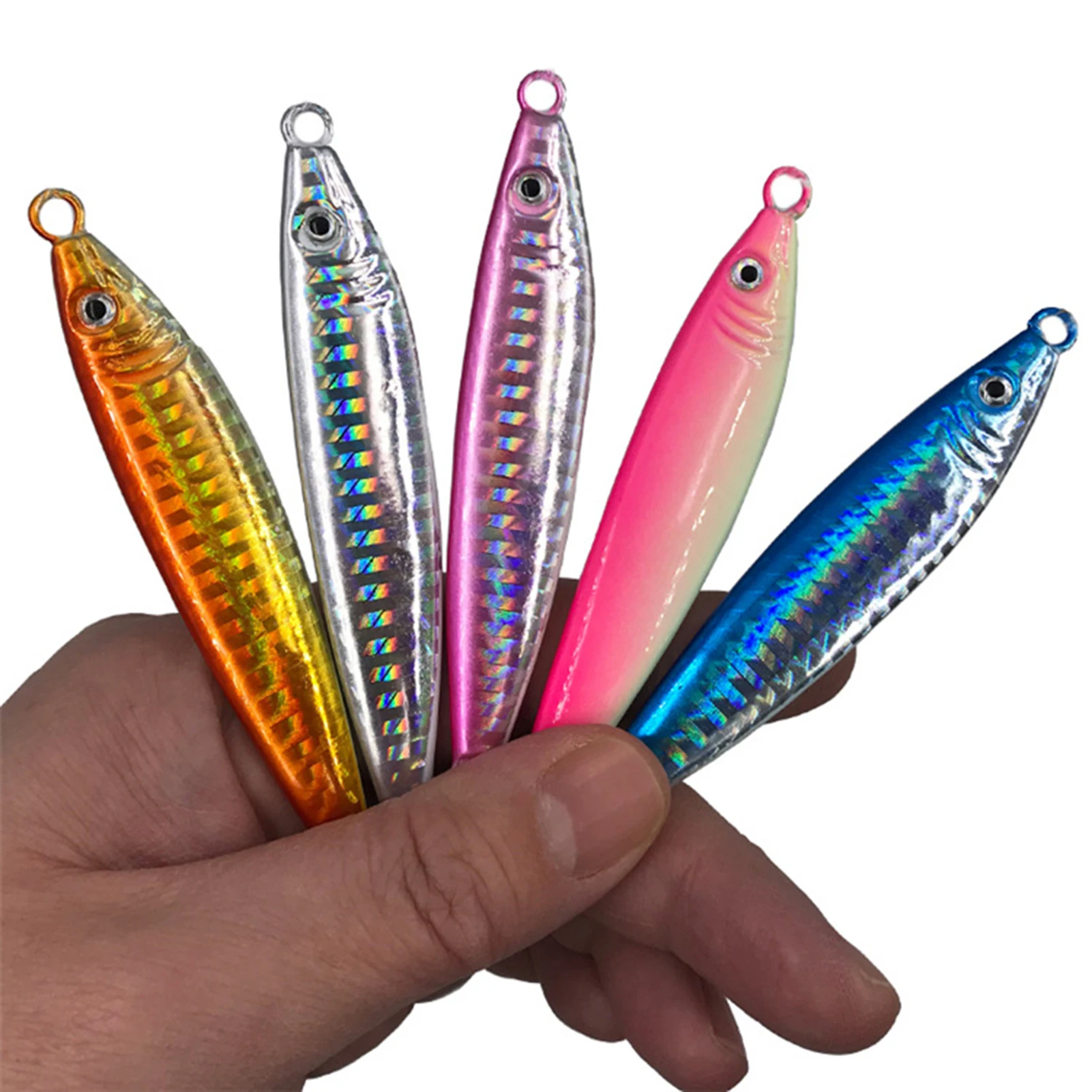 Deep Sea Fishing Lure Metal Jig Luminous Jigging spoon Jigbait Glow 40g-100g
