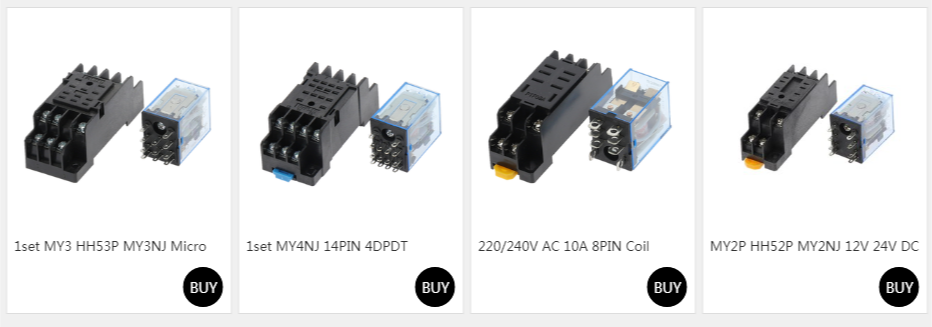 pequeno relé 10a 8pin bobina dpdt