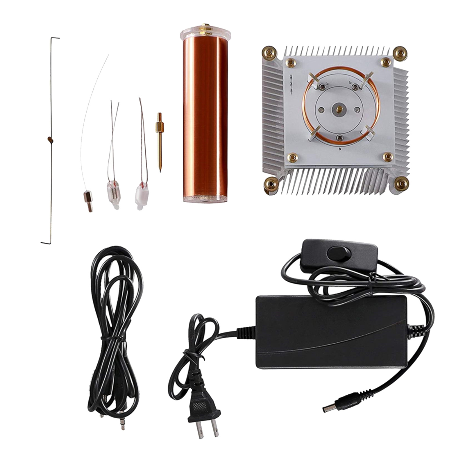 Music Tesla Coil DIY Kit Plasma Speaker DC 24V 3A Wireless Transmission for Teaching + Power DIY Board Physics Desktop Toy