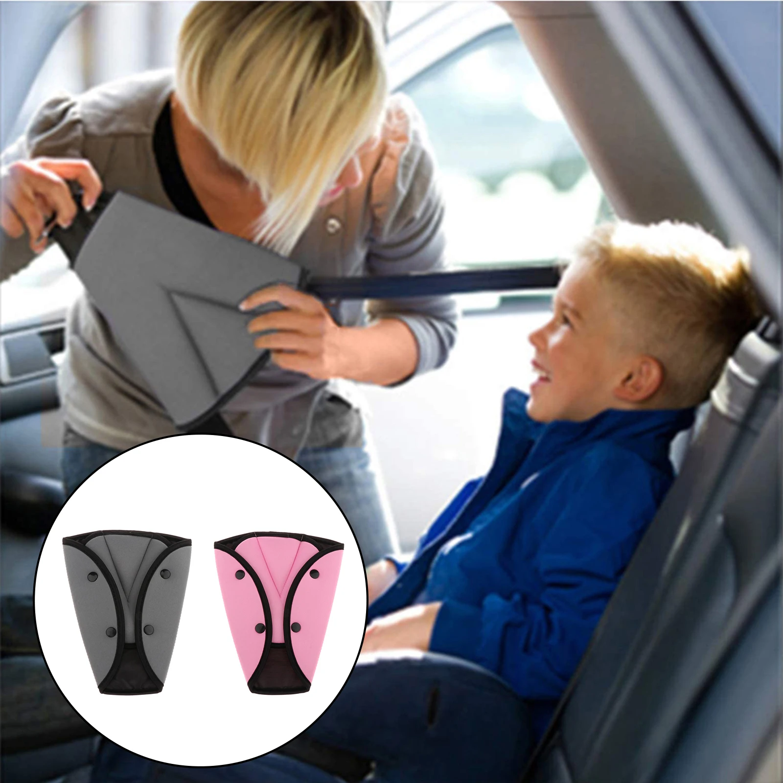 2x Kids Car Safety Seatbelt Adjuster Universal Seat Belt Triangle Holder