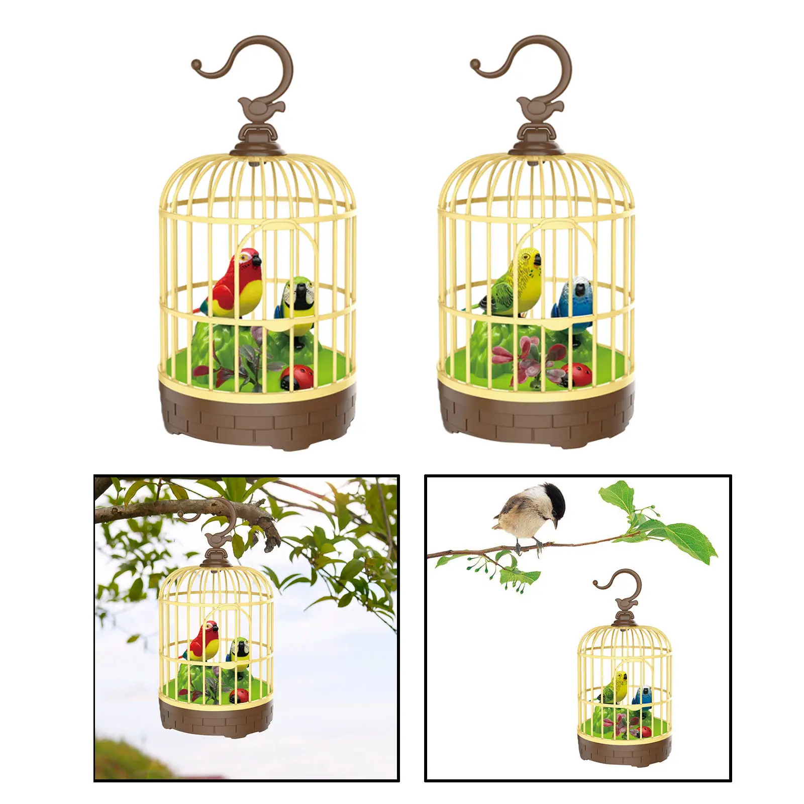 Singing&Chirping Bird In Cage Realistic Sounds&MovementsSinging Chirping Bird Toy In Cage Realistic Sounds Movements Activated