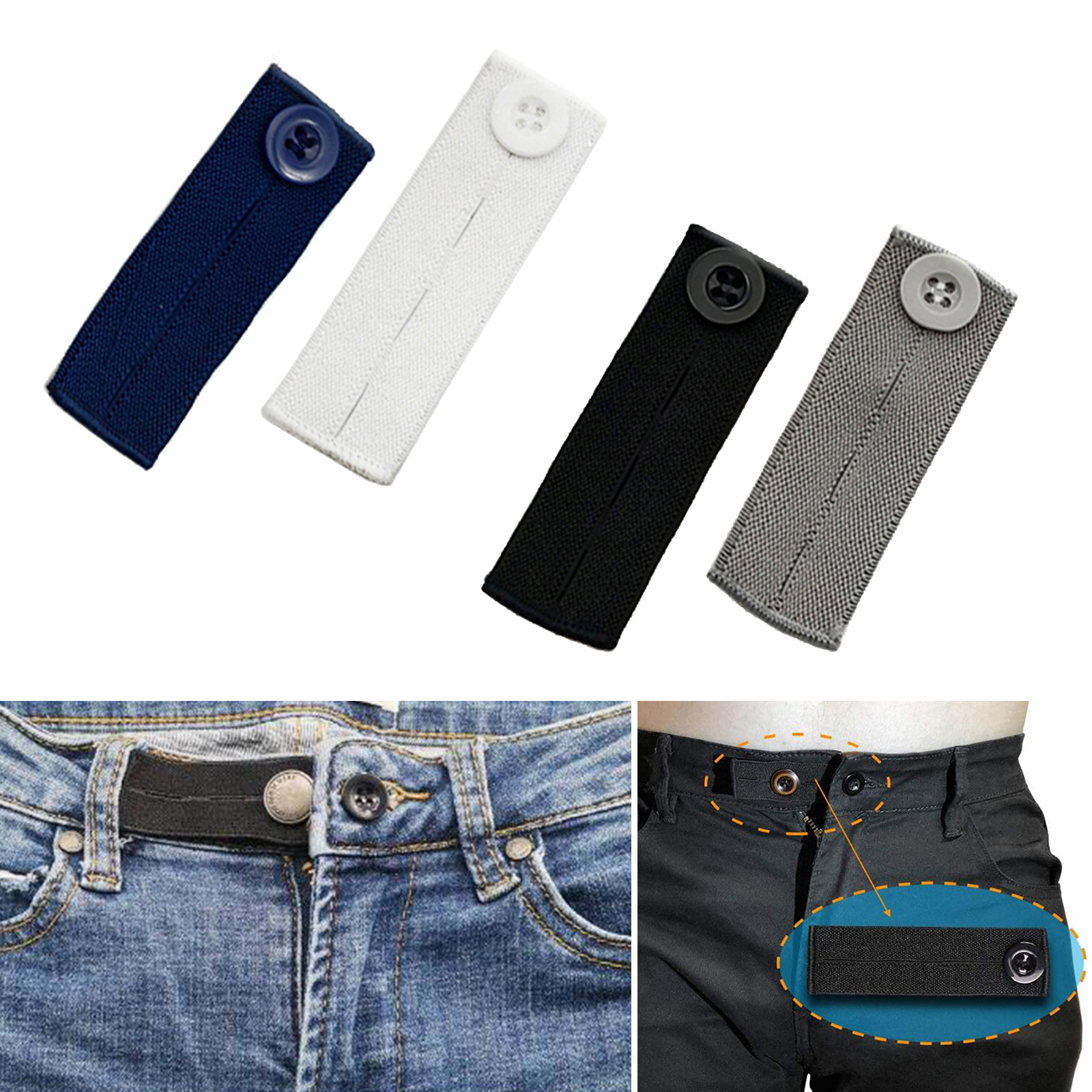 4 Pack Expander Button for Men and Women, Collar Extenders/Neck Extender/Wonder Button for Men Dress Shirts, Simple Use