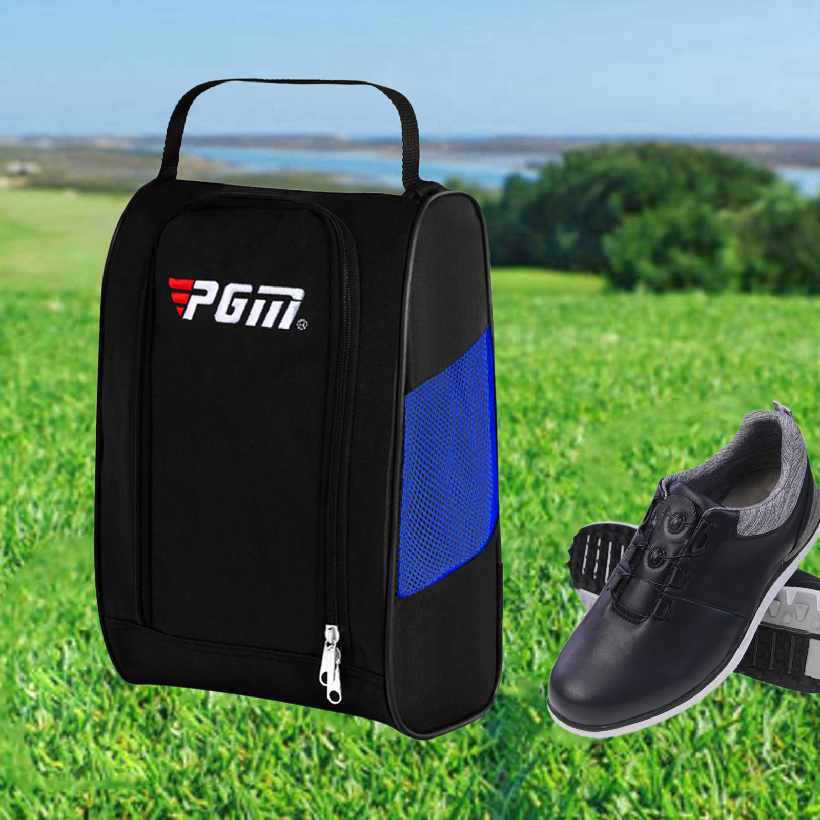 Golf Shoes Bag Zipped Sports Bag Shoe Case Golf Shoe Bag - Zippered Shoe Carrier Bags Storage Organizer Pouch for Women Men