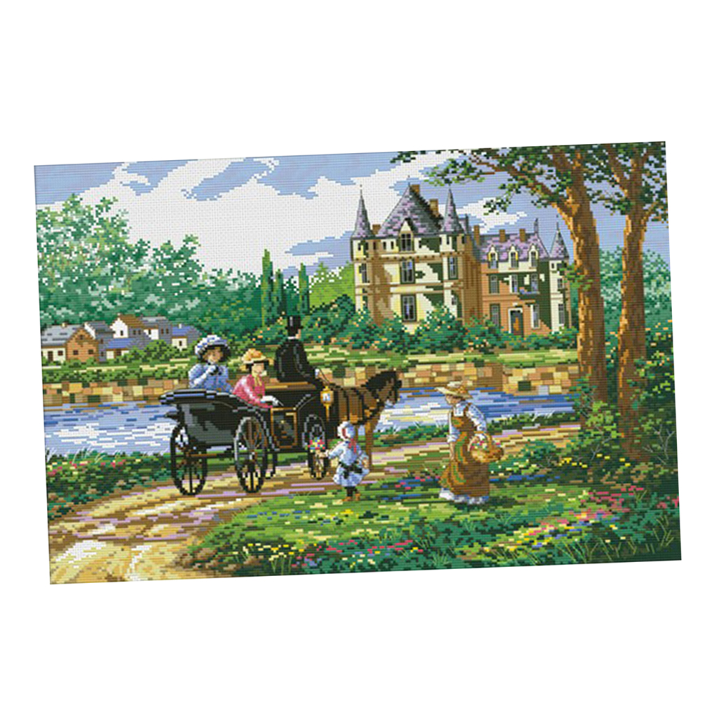 Lady Castle Dimensions Stamped Cross Stitch 11CT For Kids Home Wall Art Crafts