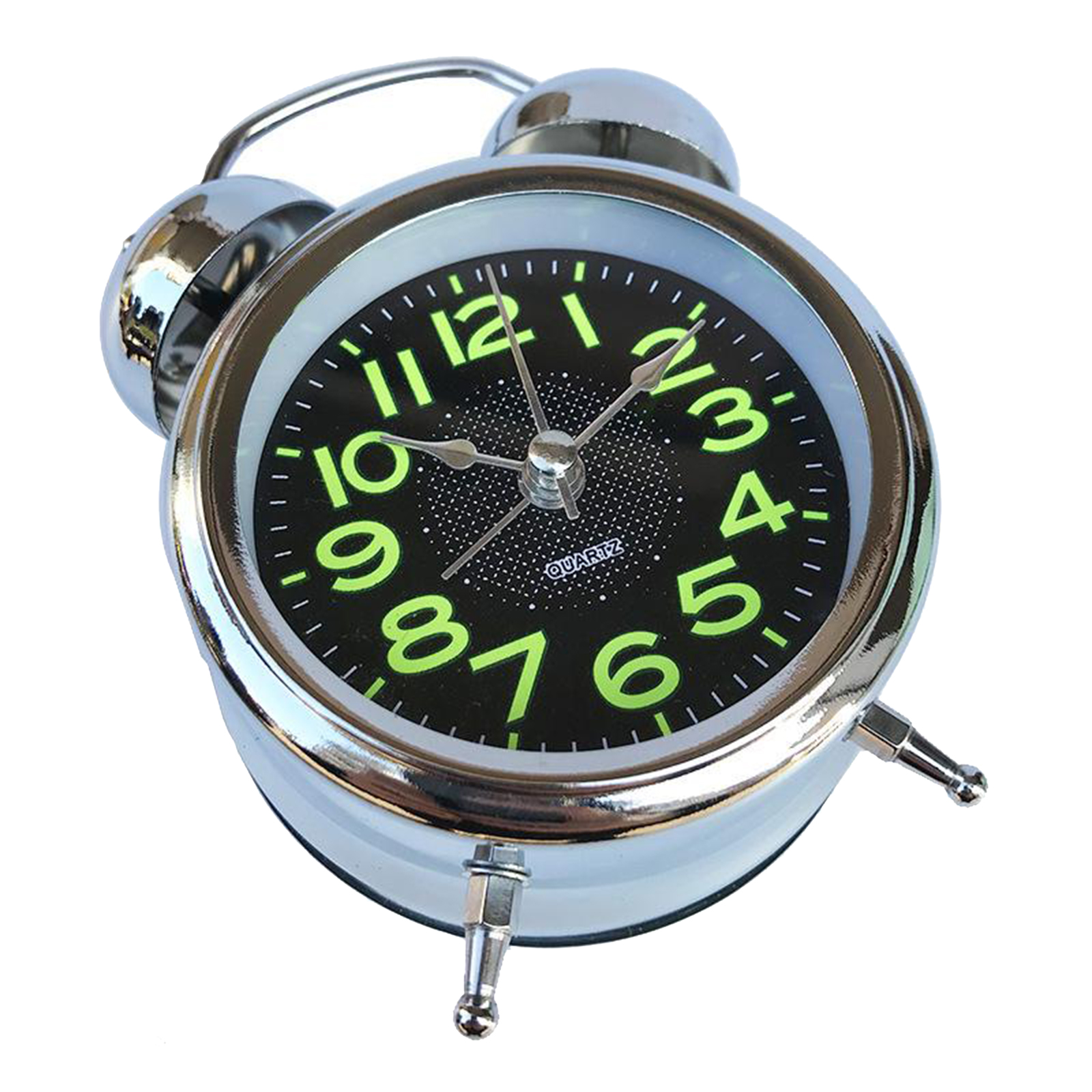 Silent Analog Alarm Clock Twin Bell Vintage Retro Classic Night Light Extra Loud