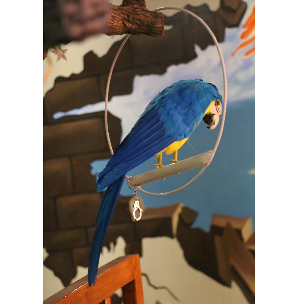 1pc Decorative Artificial Bird Feathered Parrot Birds Home Garden Blue