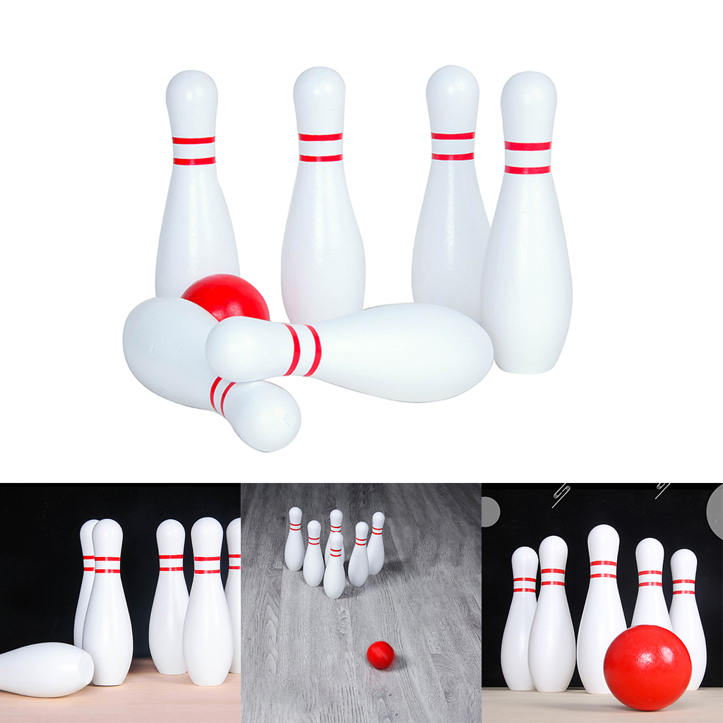 Kids Bowling Set,Tossing Wooden Toy Indoor and Outdoor,Sport Game for Family Pins and Ball for Child 3,4,5,6 Years Old