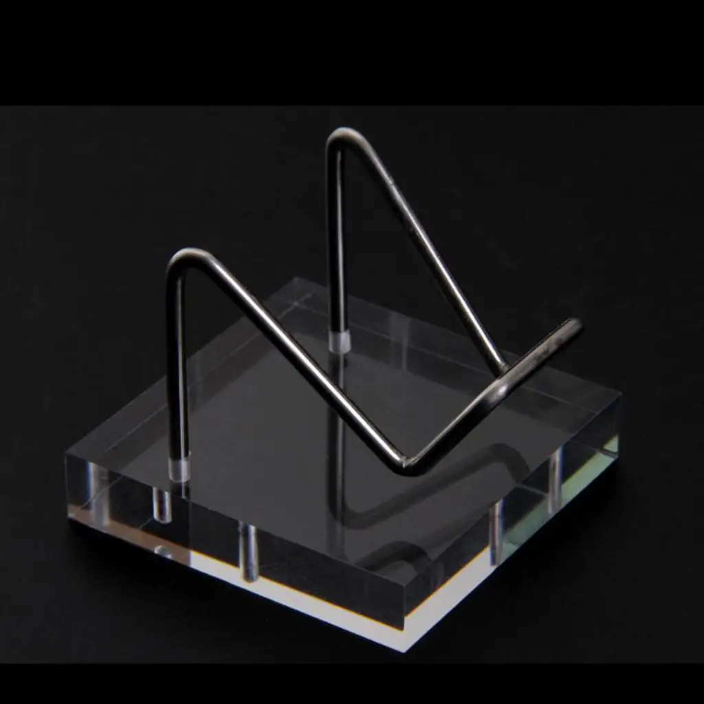 2 Air-tite Display Stand Black & Clear Stands Rock Fossil Mineral Small Holder 